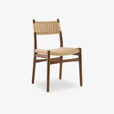 Cult Furniture Alma Dining Chair, Natural Weave & Walnut