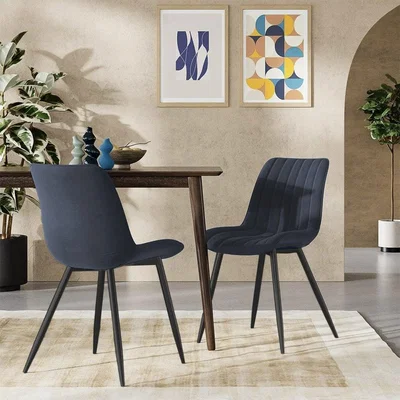 Cult Furniture Taylor Dining Chair, Ink Grey Sustainable Velvet & Black
