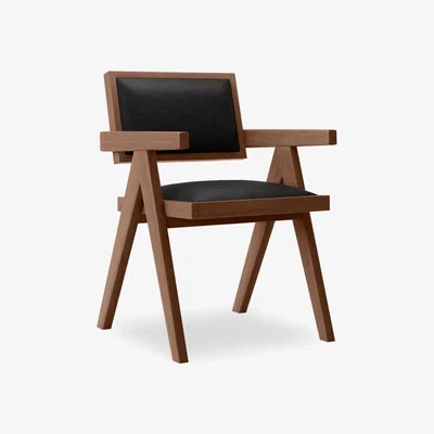 Cult Furniture Goswell Wooden Carver Dining Chair, Black & Walnut