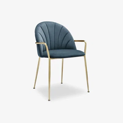 Cult Furniture Sylvia Carver Dining Chair, Dust Blue Recycled Velvet