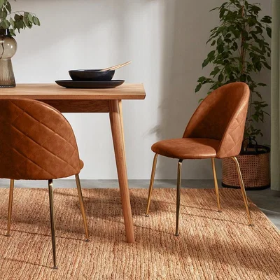 Cult Furniture £10  Off   Heather Dining Chair, Tan Leg Colour: Black