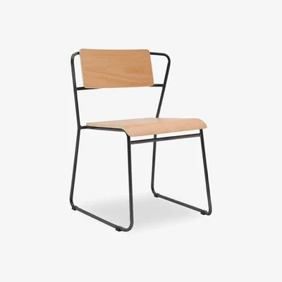 Cult Furniture Kensal Dining Chair, Natural & Gunmetal