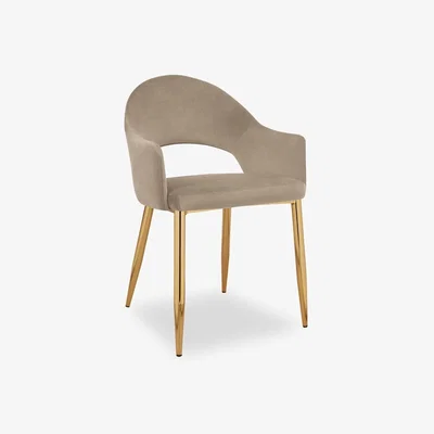 Cult Furniture Haines Carver Dining Chair, Taupe Velvet