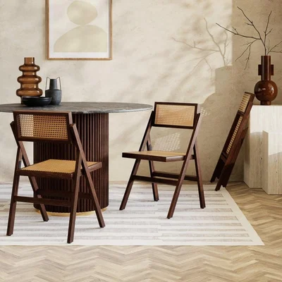 Cult Furniture £10  Off  Palmer Wooden Folding Dining Chair, Dark Walnut