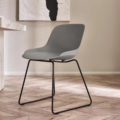 Dunelm Rocco Set Of 2 Dining Chairs, Metal Light Grey