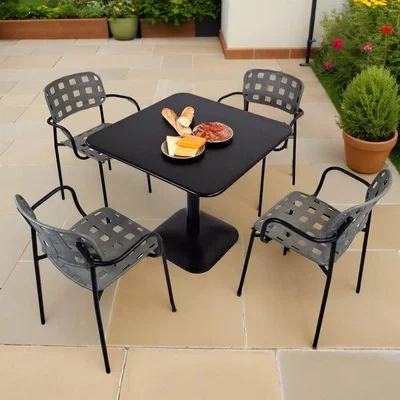 Dunelm Modura Albin Square Table with 4 Karin Armchairs