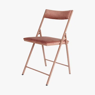Dunelm Emily Velvet Folding Chair Rose (Pink)