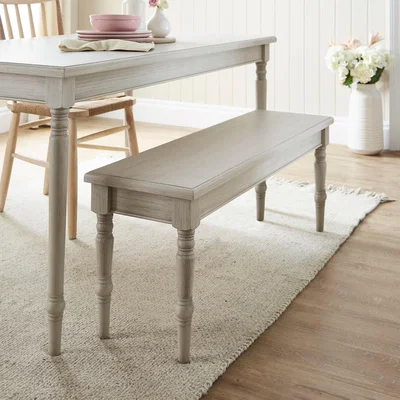 Dunelm Ariella 2 Seater Dining Bench, Hand Painted Warm Stone Grey