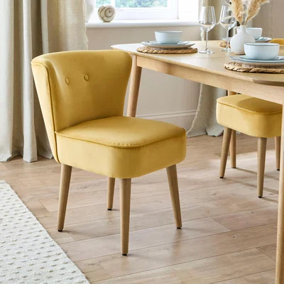 Dunelm Eliza Dining Chair, Velvet Old Gold