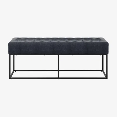 Dunelm Boden Dining Bench, Chenille Steel