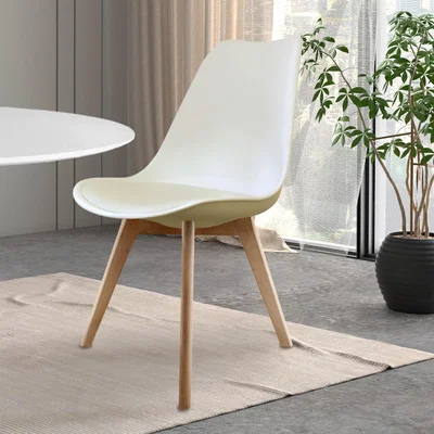 Dunelm Fusion Living Soho Plastic Dining Chair with Squared Legs Vanilla