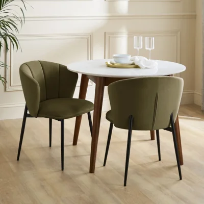 Dunelm Kiley Dining Chair with Black Legs, Velvet