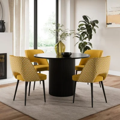 Dunelm Lillia Geometric Fabric Dining Chair