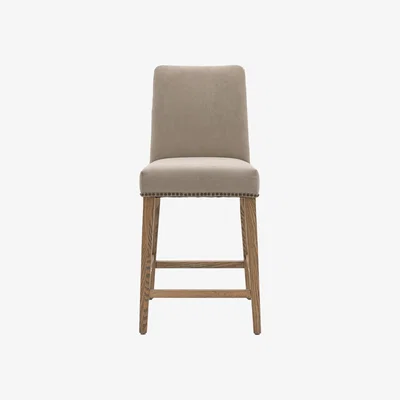 Dunelm Rhewl Set of 2 Bar Stools, Linen Grey