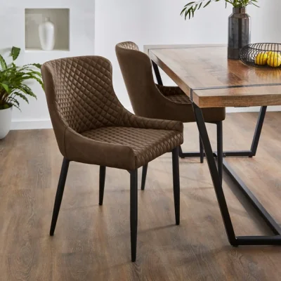 Dunelm Montreal Set of 4 Dining Chairs, Faux Leather