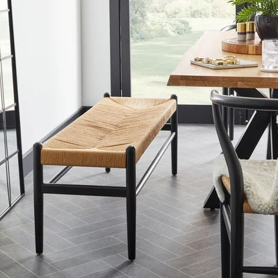 Dunelm Lara Dining Bench Black
