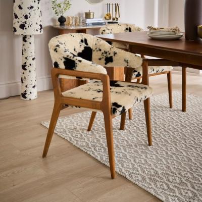 Dunelm Hugh Dining Chair, Cow Print Faux Fur