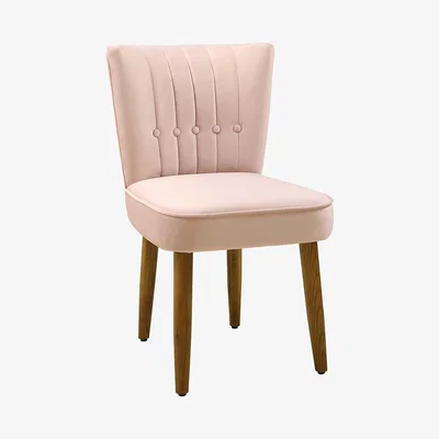 Dunelm Isla Velvet Dining Chair Blush