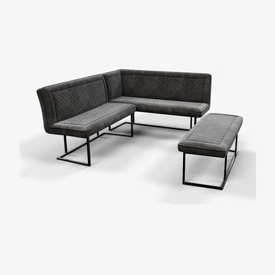 Dunelm Indus Valley Apollo Right Hand Corner Dining Bench Set Grey