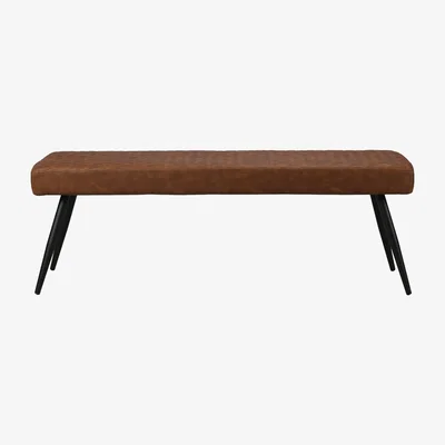Dunelm Montreal Faux Leather Dining Bench Brown