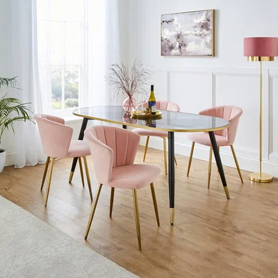 Dunelm Kendall Dining Chair, Velvet Blush