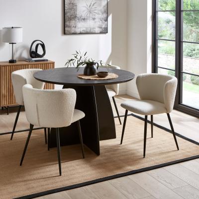 Dunelm Mandy Dining Chair, Boucle Ivory