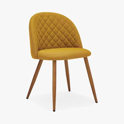 Dunelm Astrid Chair Yellow Fabric Yellow