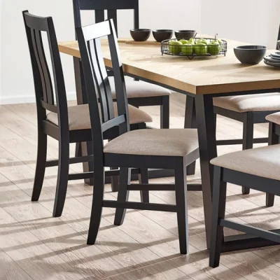 Dunelm Return - Hilton Set Of 2 Dining Chairs, Black Rubberwood