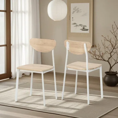 Dunelm Set of 2 Riley Dining Chairs, Oak Effect