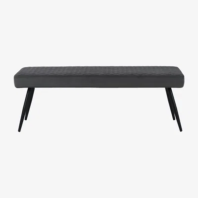 Dunelm Montreal Dining Bench Velvet Charcoal