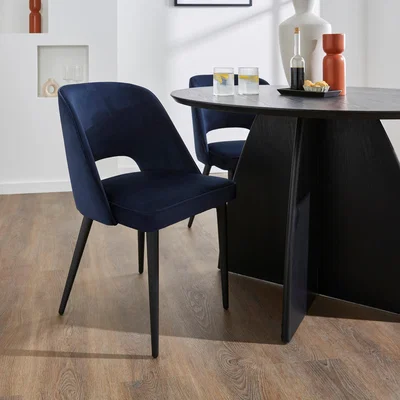 Dunelm Lillia Velvet Dining Chair Navy