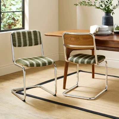 Dunelm Draper Cantilever Dining Chair, Textured Weave