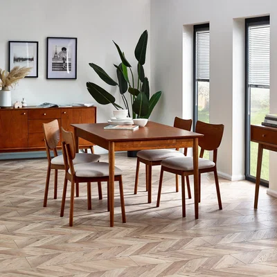 Dunelm Lowry Set Of 2 Dining Chairs, Ash Brown