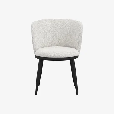 Dunelm Nova Boucle Set of 2 Dining Chairs Ivory