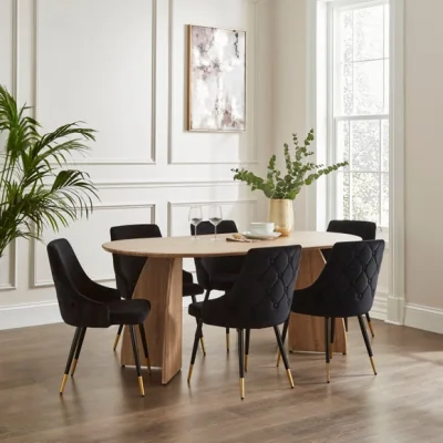 Dunelm Ariana Set of 4 Dining Chairs Velvet
