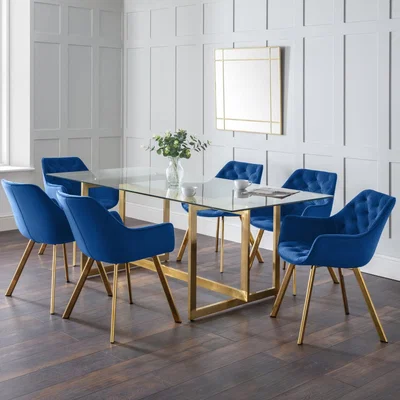 Dunelm Lorenzo Set of 2 Dining Chairs Blue