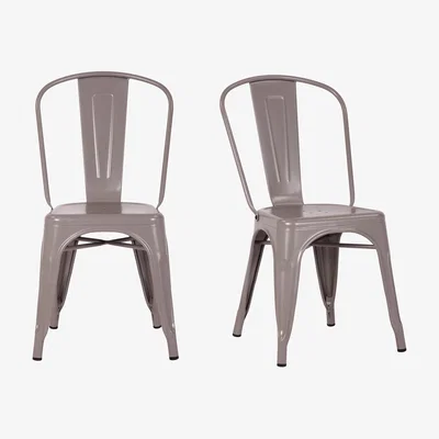 Dunelm Daxton Set of 2 Metal Chairs Grey