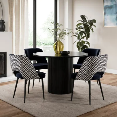 Dunelm Lillia Geometric Chenille Dining Chair