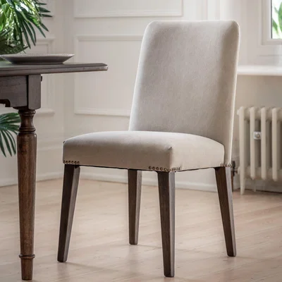Dunelm Matola Set of 2 Dining Chairs, Linen Cream