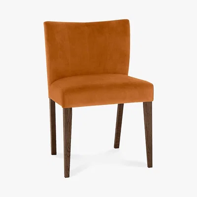 Dunelm Turin Set of 2 Dining Chairs Velvet Orange