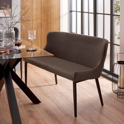 Dunelm Montreal Large Velvet Dining Bench Seat Charcoal