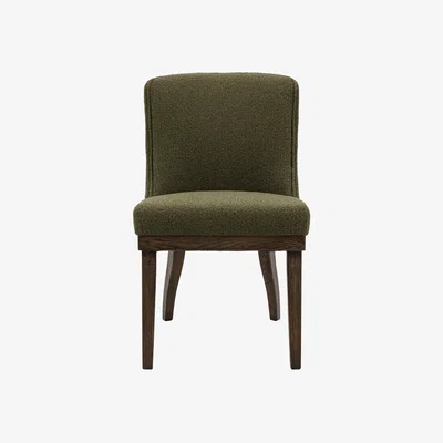 Dunelm Set of 2 Walpi Dining Chairs, Fabric Green