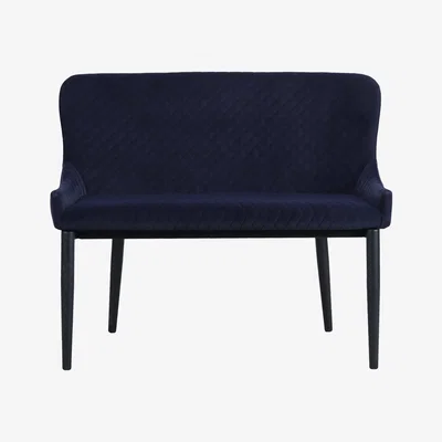 Dunelm Montreal Small Velvet Dining Bench Seat Blue