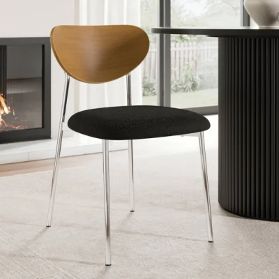 Dunelm Finn Curved Back Dining Chair, Faux Leather