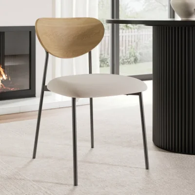 Dunelm Finn Curved Back Dining Chair, Fabric