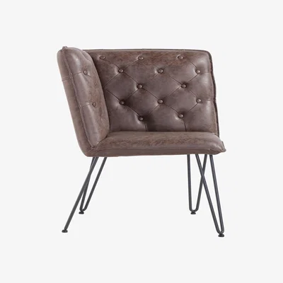 Dunelm Sebastian Studded Back Corner Bench Brown