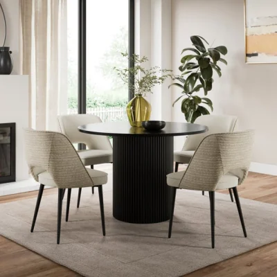 Dunelm Lillia Striped Boucle Dining Chair