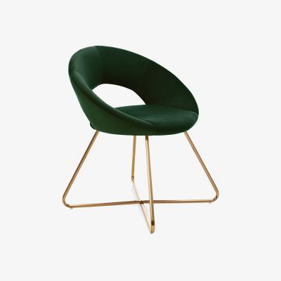 Dunelm Stella Chair Bottle Green Velvet Bottle Green