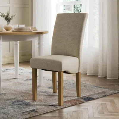Dunelm Aiden Set of 2 Dining Chairs, Boucle