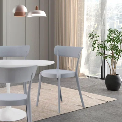 Dunelm Fusion Living Plastic Bistro Dining Chair Light Grey